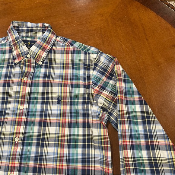 Ralph Lauren Men’s Custom Fit Multicolor Plaid Button Down Shirt Medium Slim - Picture 6 of 15